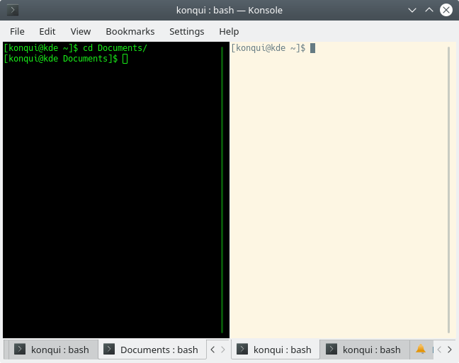 Screenshot Konsole with multiple profiles